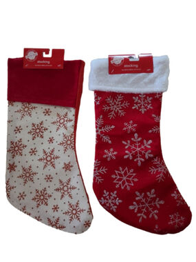New NWT Christmas House Snowflake Stockings Bundle 2pc